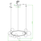 Подвесная люстра Иона 09408-15.19 (черный)