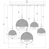 Подвеcная люстра Fermi P140-PL-170-5-G