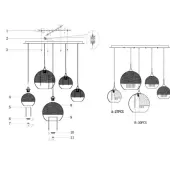 Подвеcная люстра Fermi P140-PL-170-5-G