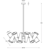 Люстра средней высоты Giro MOD095PL-14W